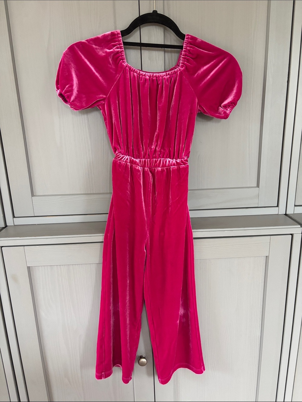 Crewcuts Hot Pink Velvet Girls One-Piece Jumpsuit